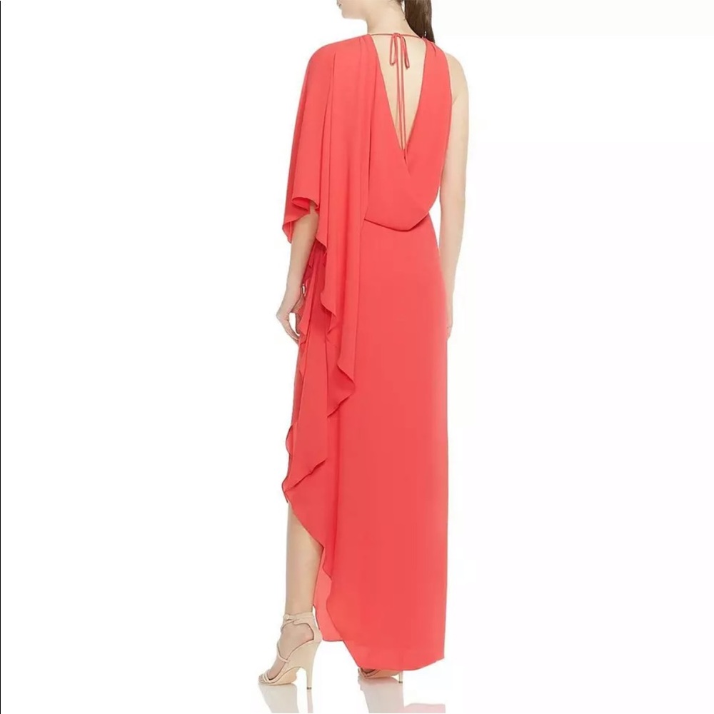 COPY - Halston Womens Red Ruffled Cocktail Party Maxi Dress Size 6
